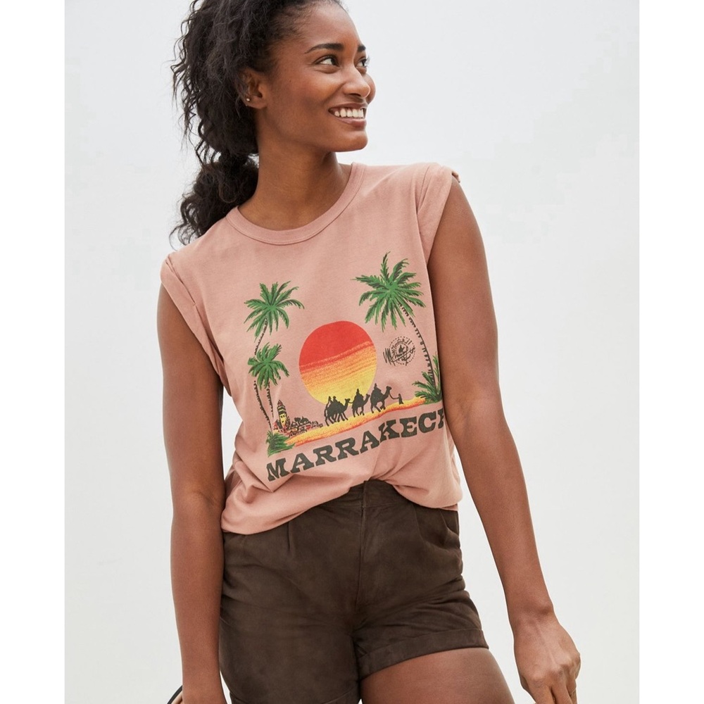 Anthropologie Mauve Marrakech Graphic Muscle Tee